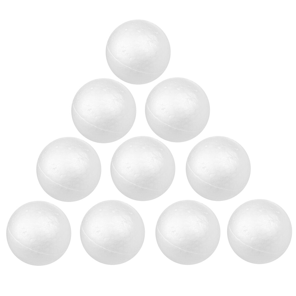 10Pcs Sphere Shaped Solid White Styrofoam Foam Ornaments Craft Balls For Handmade DIY Modelling Crafts, 80mm