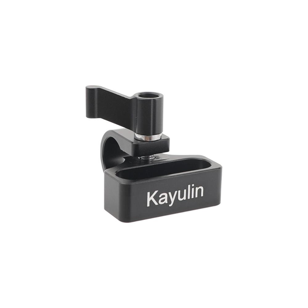 Kayulin Aluminum Quick Release Rod Mount Adjustable 15mm Rod Clamp Adap With 1/4"-20 Mounting Groove Black Knob for photo studio