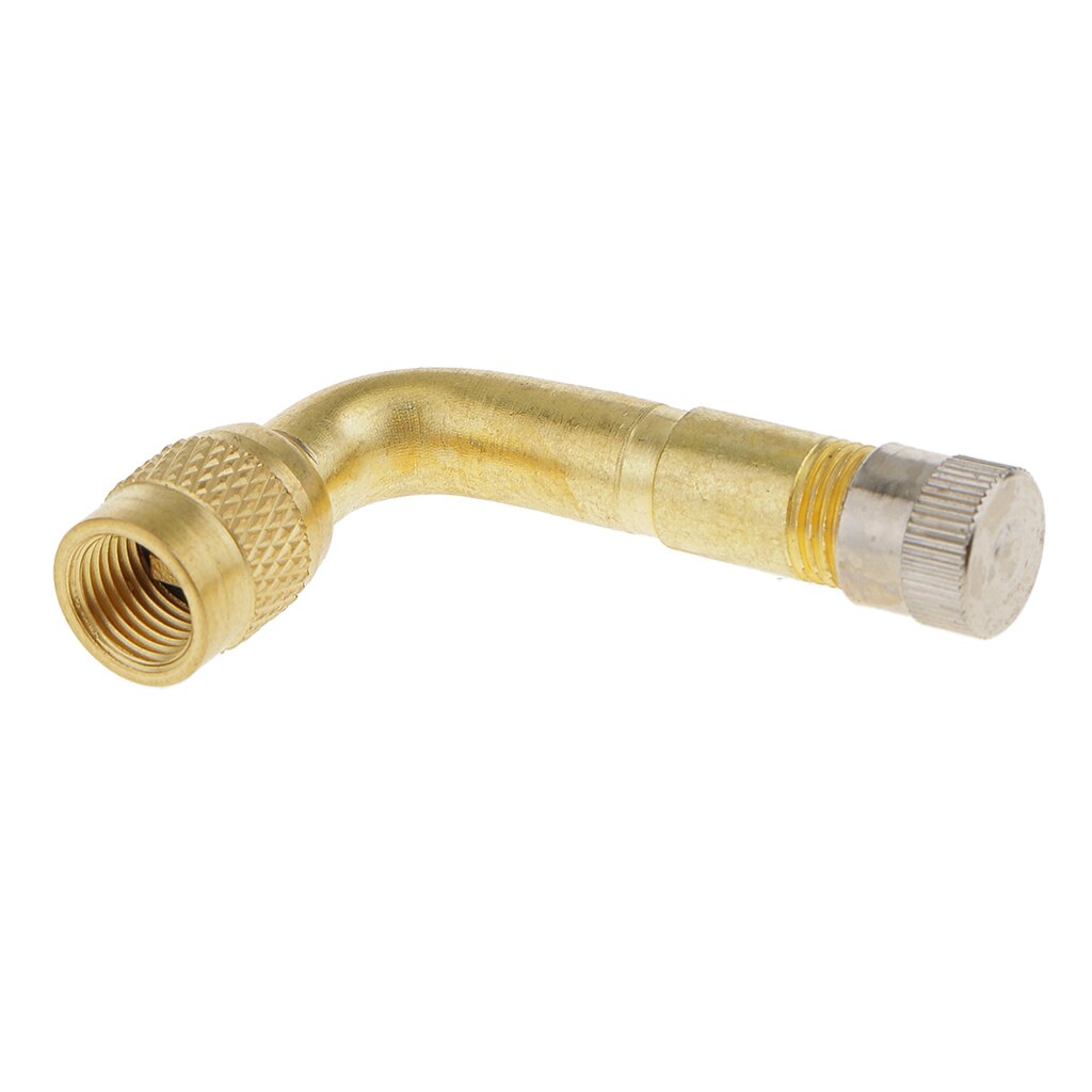 90 Degree Wheel Tire Tyre Valve Stem Extension Adaptor Vehicle Bike Truck RV Scooter Trailer Universal Extender Brass