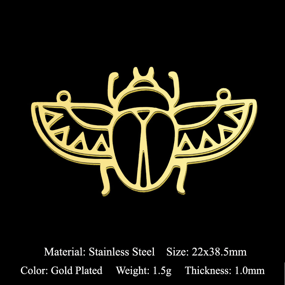 Rvs Geometrische Minimalistische Diy Earring Hanger Charms Angel Wing Ketting Maken Kat Chameleon Dolfijn: Rhodium Plated