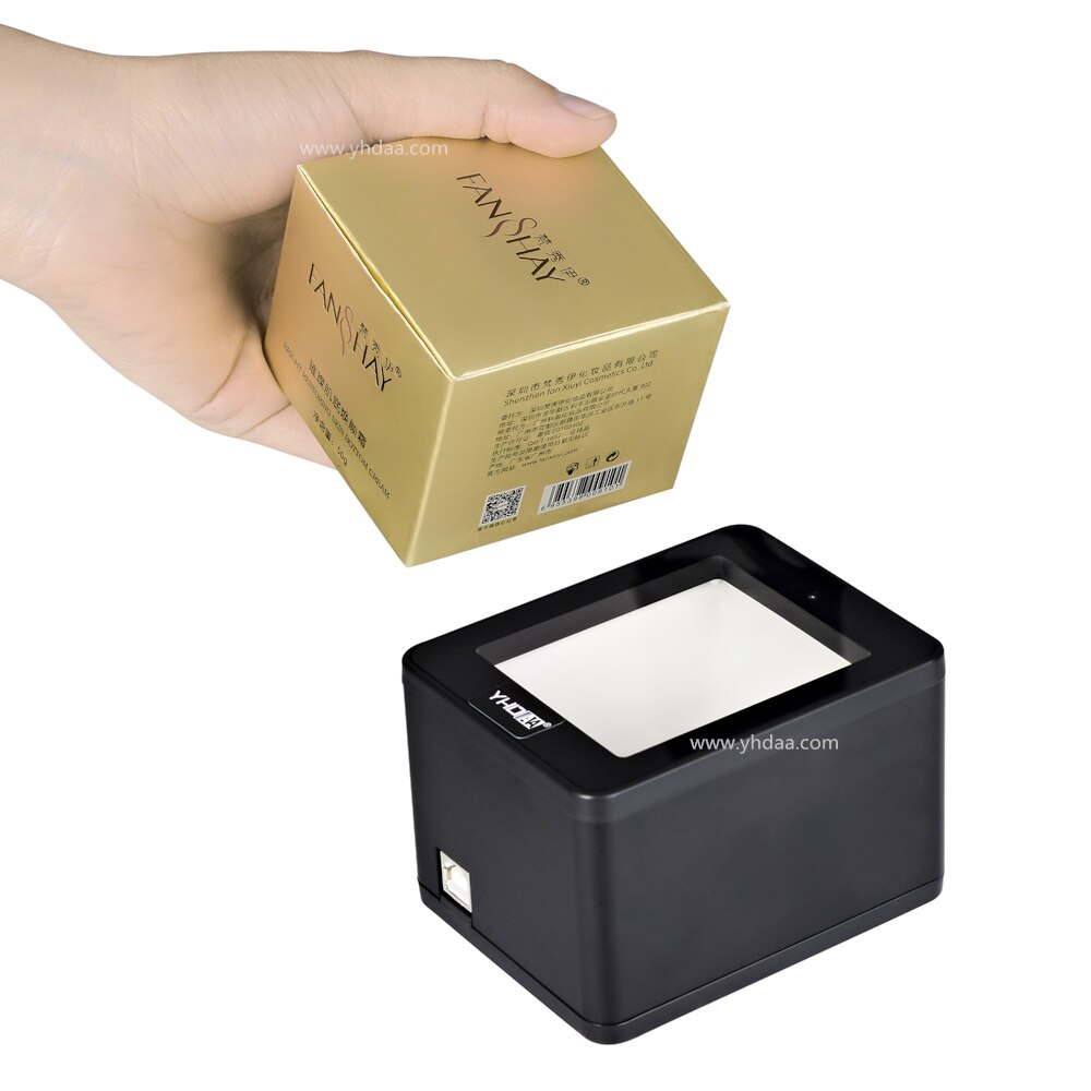 YHDAA Omnidirectional Barcode Scanner 1D 2D QR Desktop BarCode Reader Platform Support Data Matrix PDF417 for Retail Supermarket