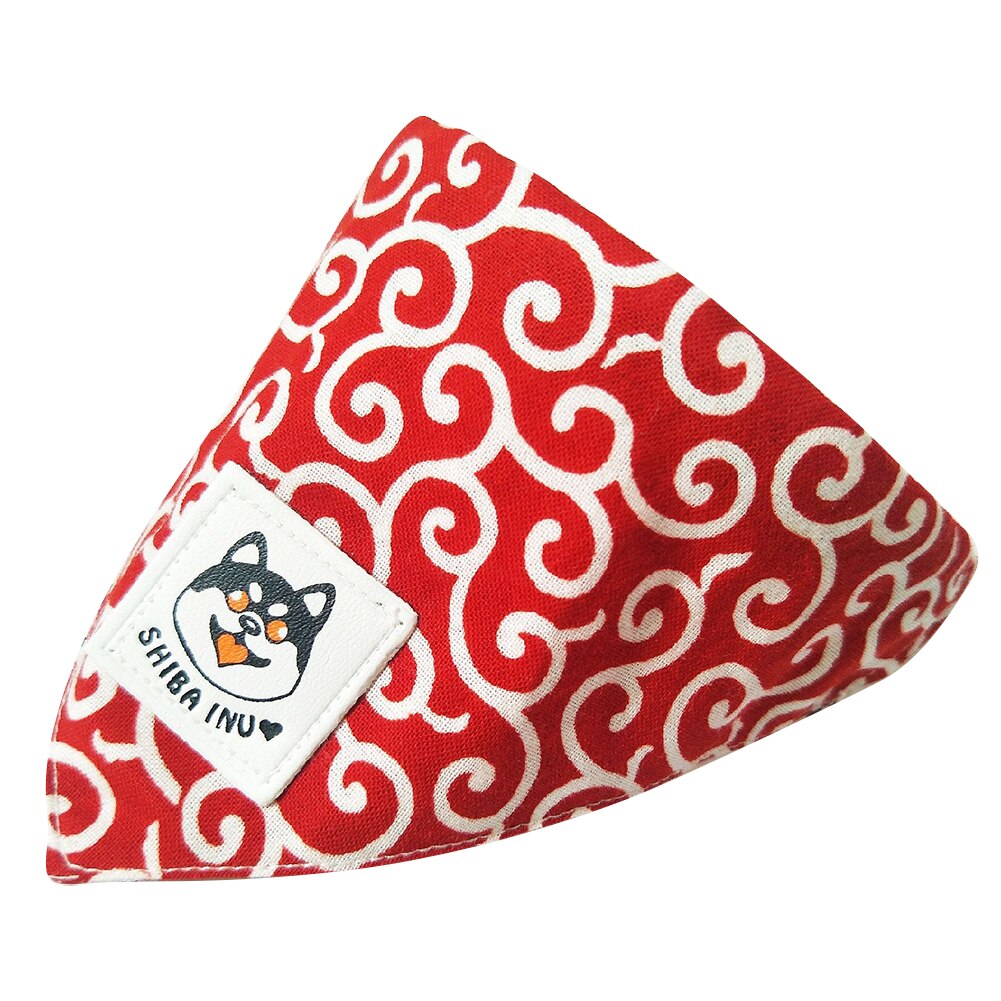 Tang – foulard triangle motif herbe Shiba, grand et petit chien, Akita, serviette, collier, ruban, écharpe de salive: C5767-L-RD