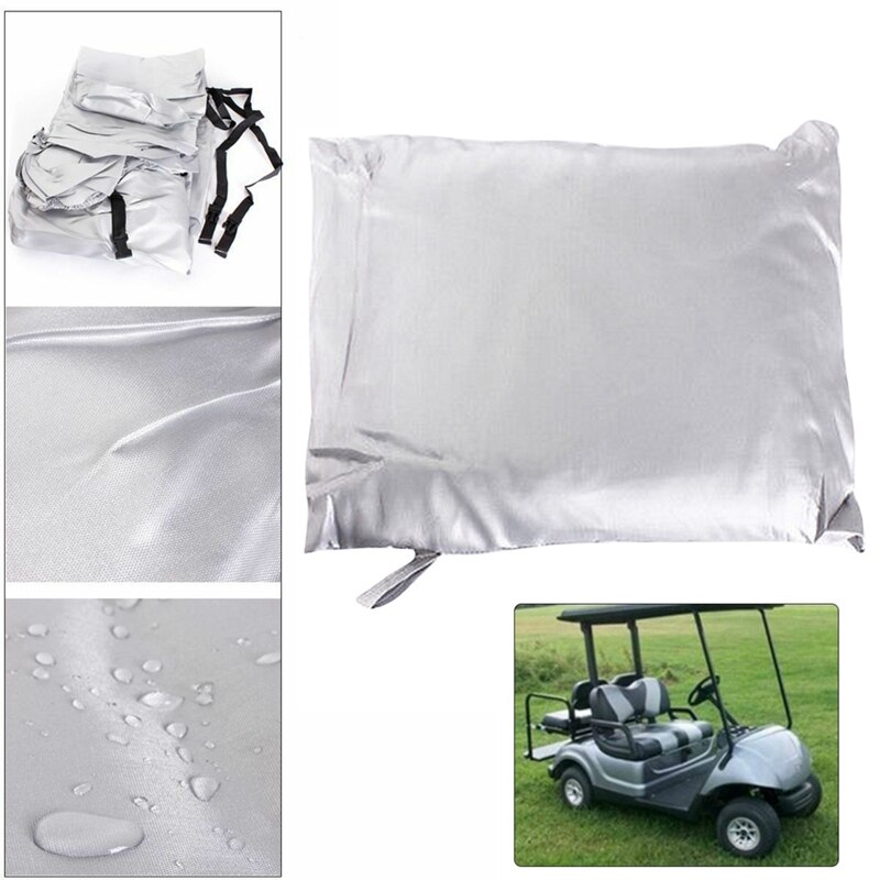 Waterproof Dust Prevention Golf Cart Cover For 4 Passenger Ez Go Club Car Yamaha Golf Carts Silvery