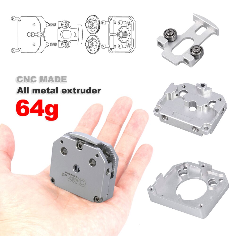 All-metal Extruder Upgrade Ender 3 v2 FLSUN Remote Distance Feed Filament Silver Black OMGV2S F1 Set 3D Printer Part