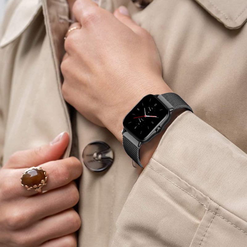 Banda milanesa de 20mm/22mm para Amazfit GTS/2/2e/3/4/GTS2 Mini/GTR 42mm/47mm/GTR2/3/4/Pro stratos pulsera de Metal Amazfit bip