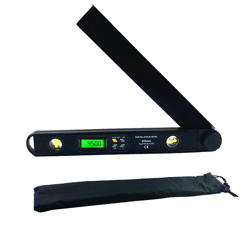 225° Aluminum Digital Angle Finder Protractor 16 inch Backlit LCD Digital with Horizontal and Vertical Bubble