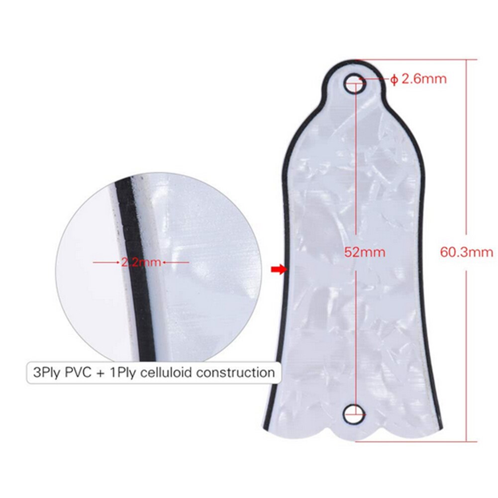 10Pcs Truss Rod Cover 2 Gat Duurzaam Portable Black Pearl Kleur Gibson Style Les Paul Bell-Vormige Musical scroll Plaat