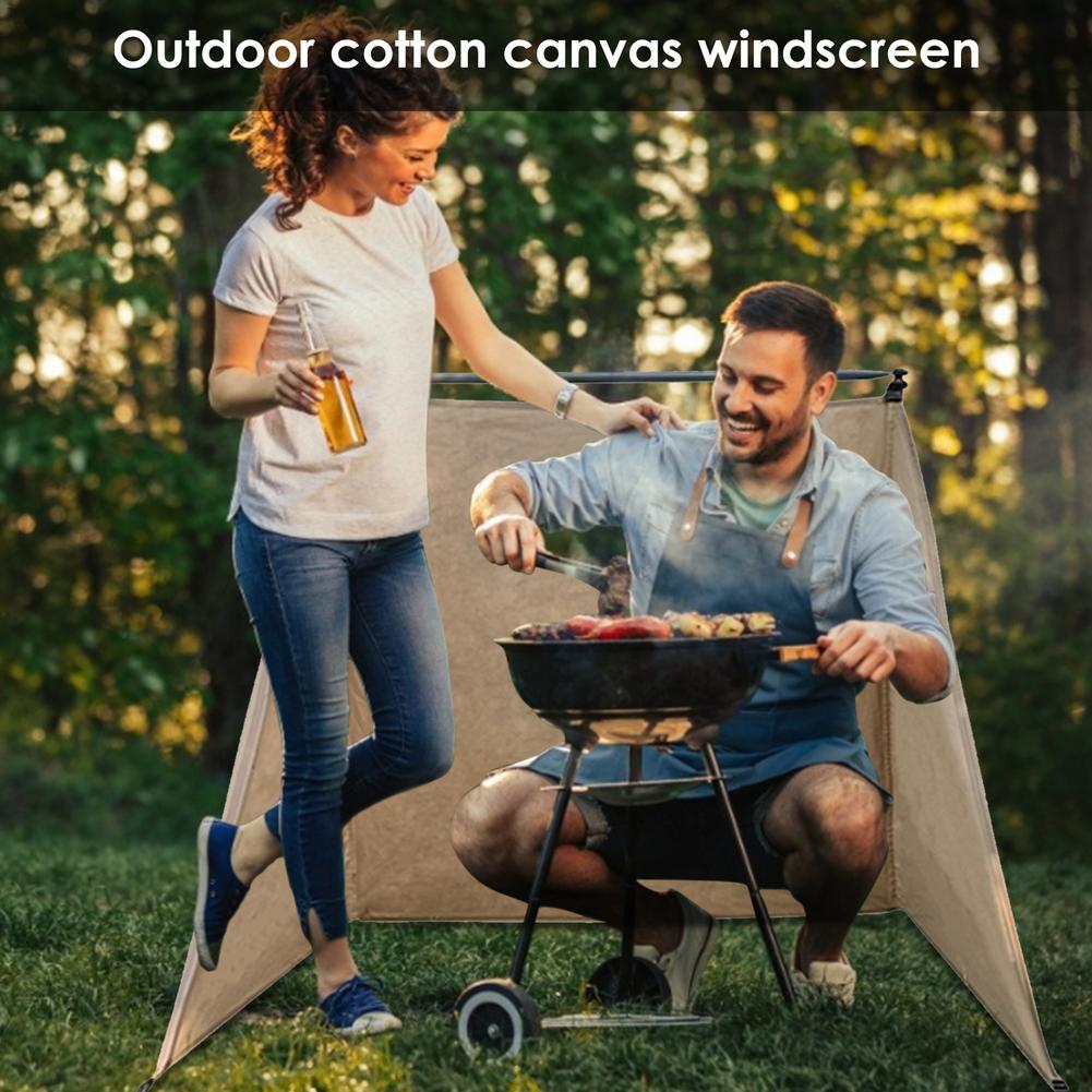 Camping Windscreen Portable Picnic Beach Campfire Wind Screen Cotton Canvas Tent Canopy Windscreen Beach Windshield Shelter