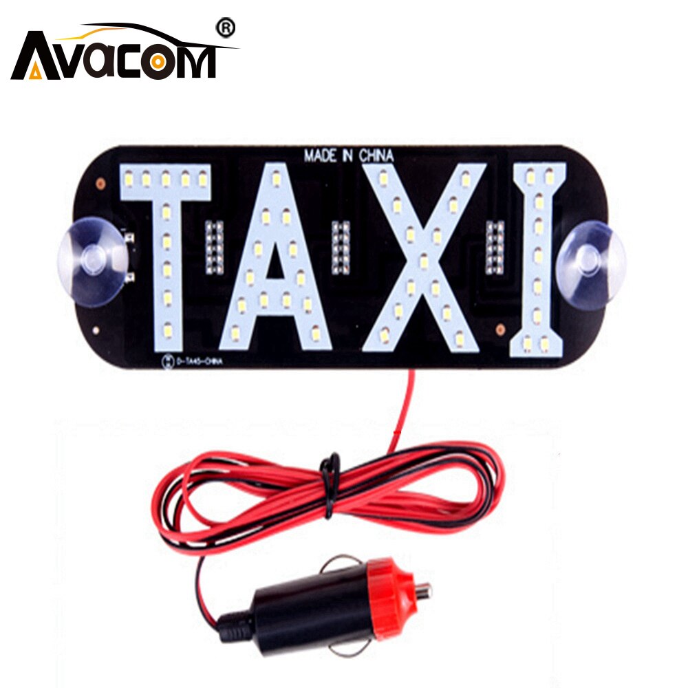 Avacom 1Pcs Led Taxi Display Signaal Indicator 12V Led Cab Top Teken Voorruit Lamp Voor Kia/ lada/Hyundai/Renault/Ford/Vw: Red / With Charger Input