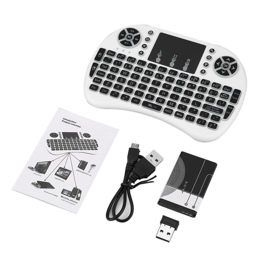 2.4GHz Wireless Keyboard for Android TV Box PC laptop 92 Keys DPI adjustable Wireless Keyboard Backlight with Touchpad Mouse: E