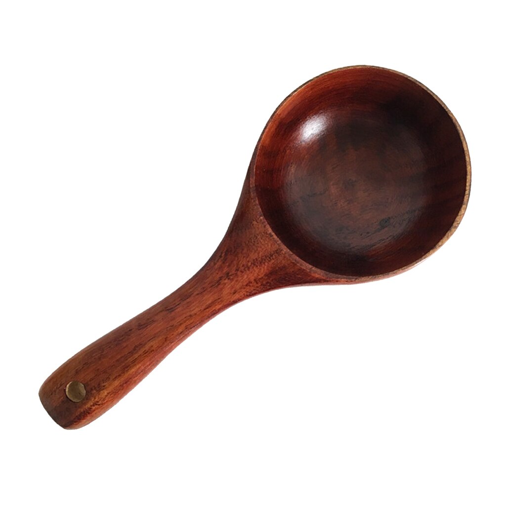 Wood Large Soup Ladle, Wooden Soup Serving Ladle - Handcrafted Kitchen Dinnerware Accessories, Soup Scoops with Short Handle