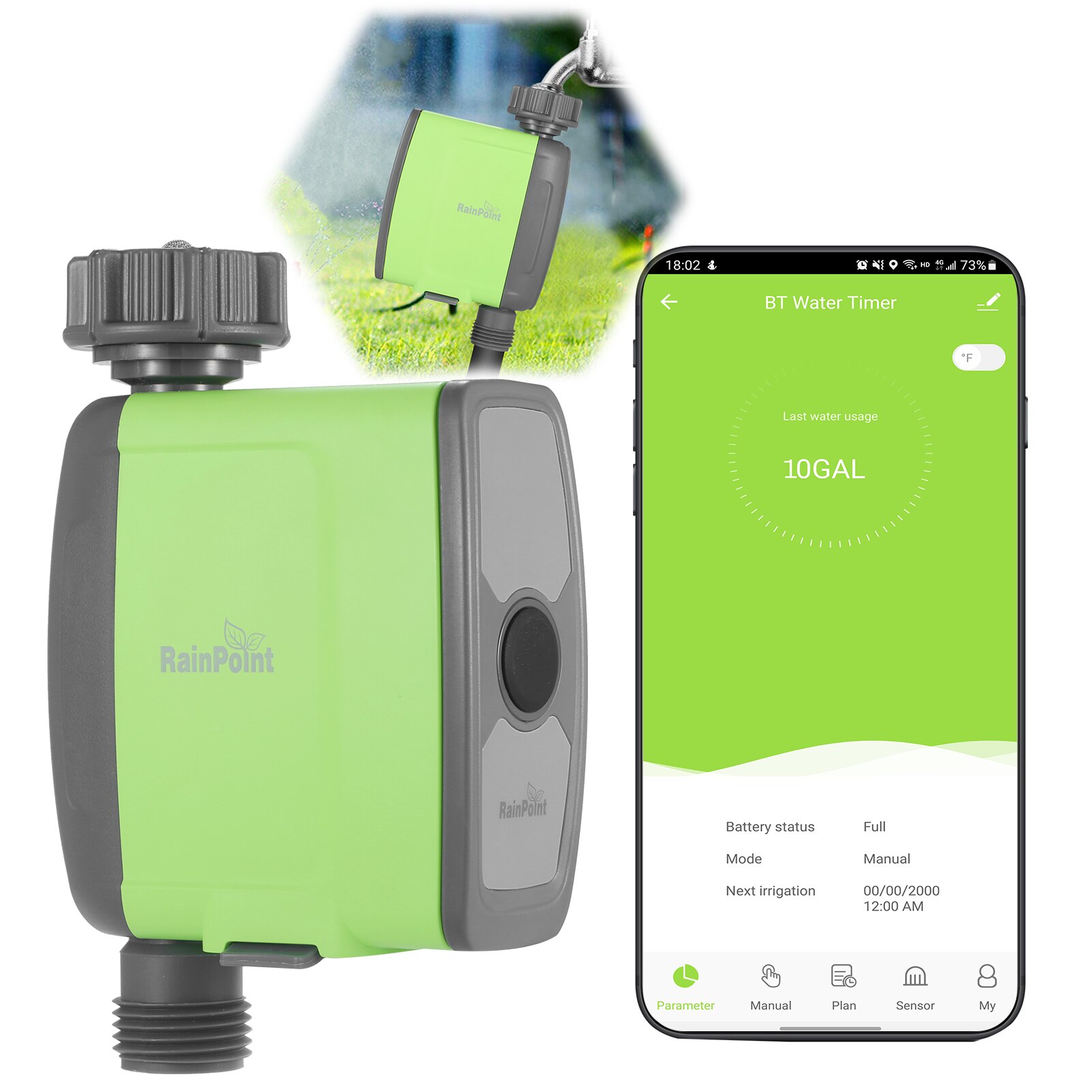 Programmable BT Water Timer Hose Faucet Timer Outdoor Water Flow Meter Automatic Watering Sprinkler System Irrigation Controller