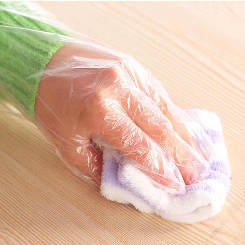 FEIGO 100 Uds guantes desechables respetuosos con el medio ambiente, guantes de plástico de alimentaria para la limpieza de alimentos, accesorios de cocina diaria F771