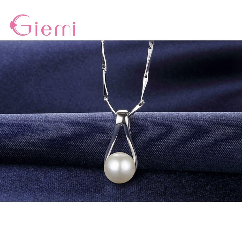 925 Sterling Zilveren Hanger Ketting Oorringen Sieraden Set Voor Vrouwen Partij Trendy Stijl Parels