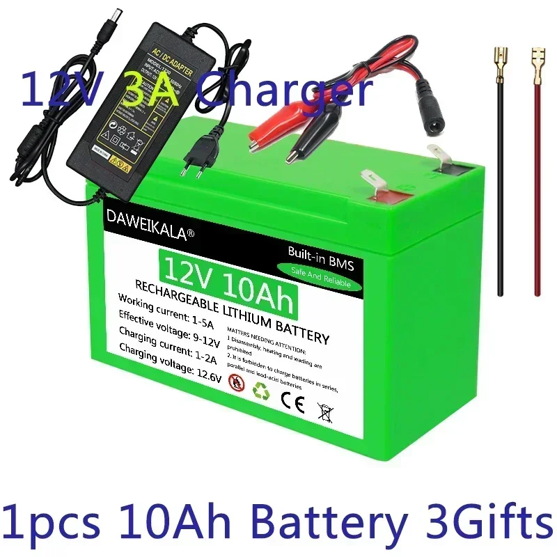 12V Pack 18650 lithium battery recharable battery Solar storage Battery Electric lighting 12V 3A Charger: Pink