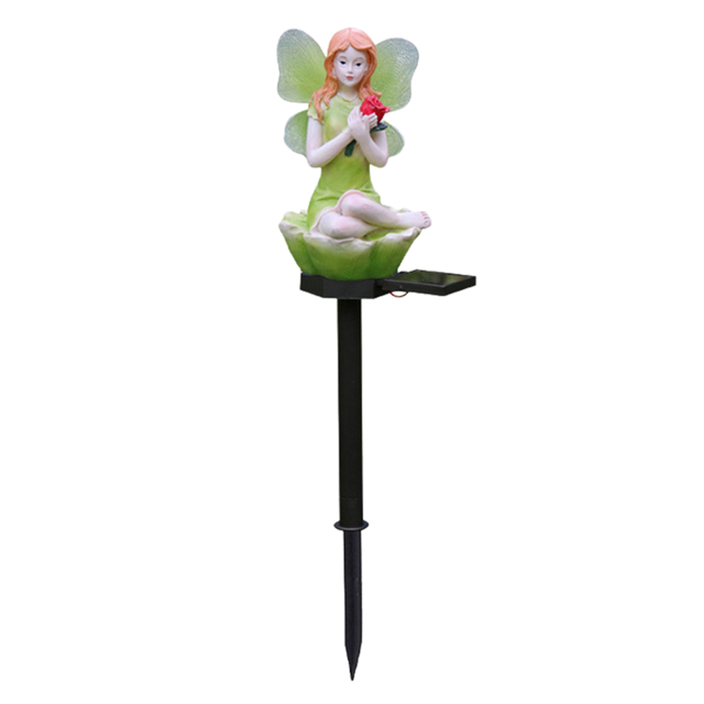 Flower Fairy Led Zonne-verlichting Outdoor Waterdichte Elfen Licht Gazon Stakes Lampen Yard Art Voor Thuis Tuin Binnenplaats Festival Decor: green