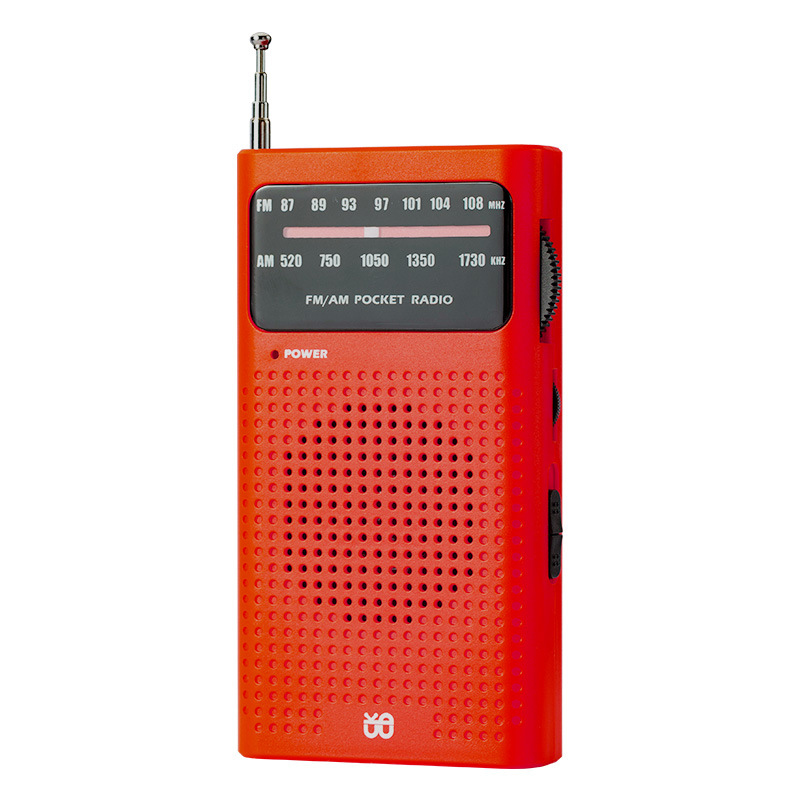 Full Band AM FM Radio Battery Powered 3.5mm AUX Portable Pointer Radio HIFI Analog Radio Best Reception Pocket Radio for Elderly: green
