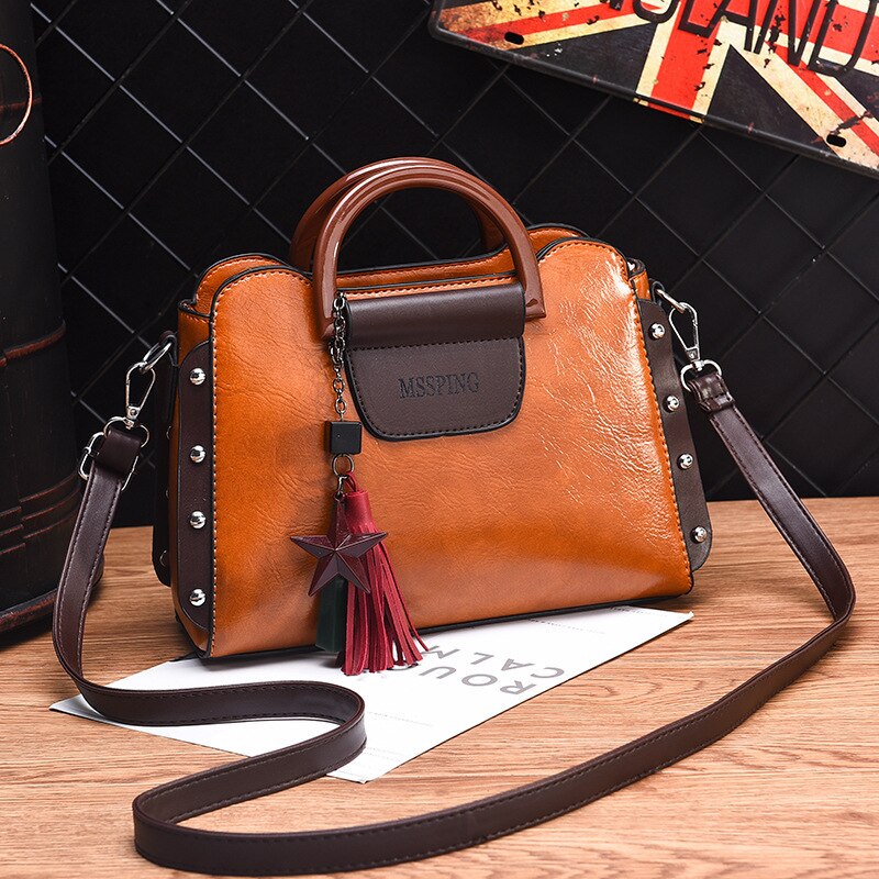 Ladies all-match handbag bag women's shoulder bag diagonal bag shell bag ladies bags handbags: Earth yellow