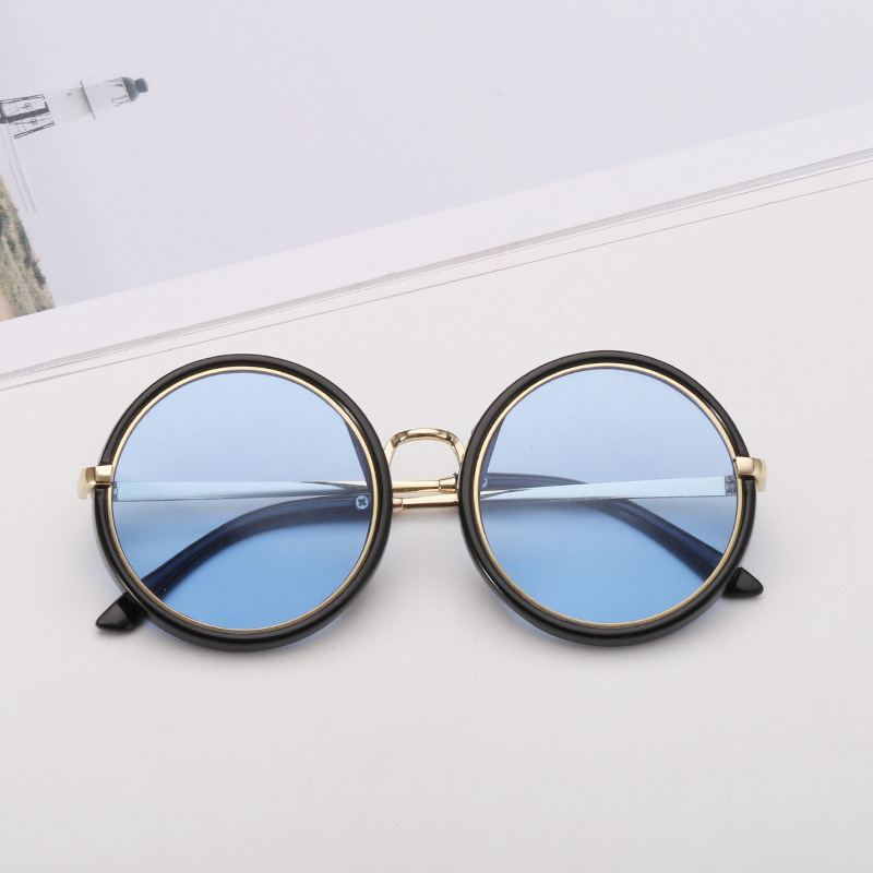 Zilead børn rundt stel solbrillemærke baby drenge piger sød solbrille metalplade retro vintage solbriller til børn: 6