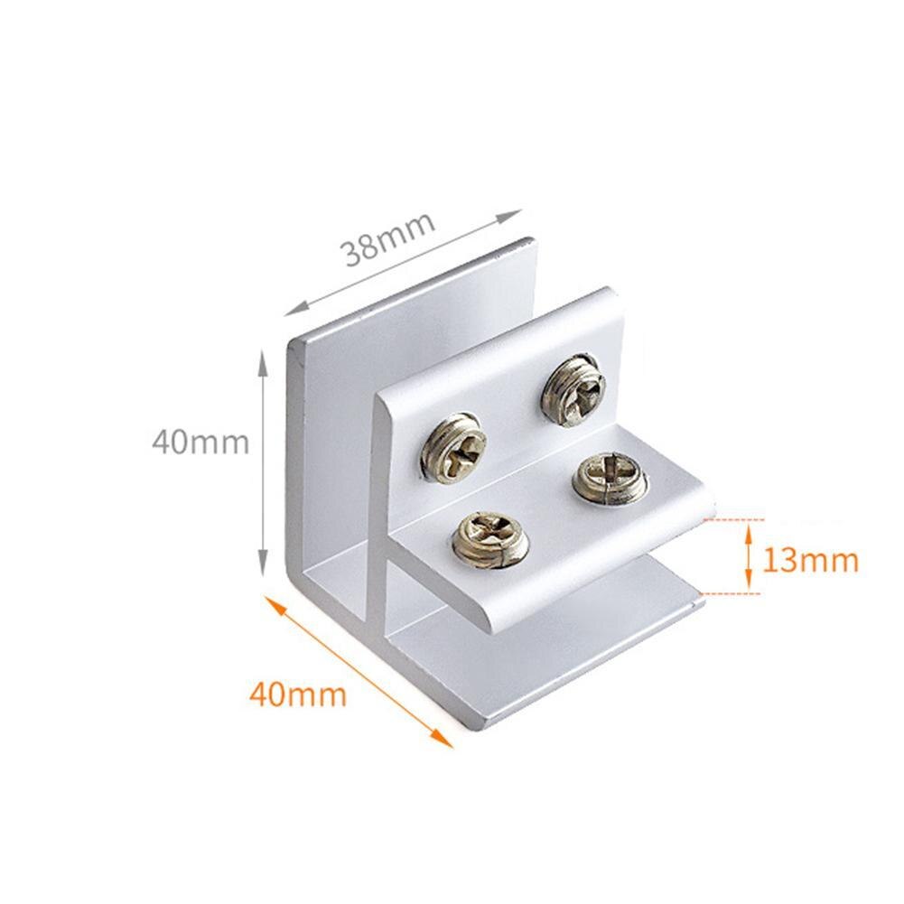 Glass Fixing Clip Glass Clamp Glass Board Double Sides 90 Degrees L Style Aluminum Glass Clamps Shelves Support Bracket Clips