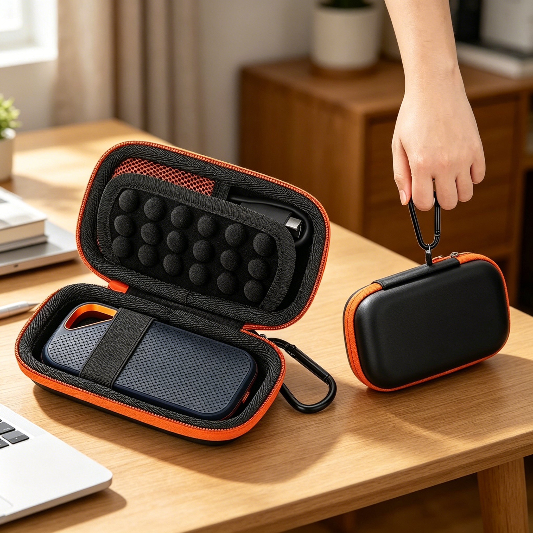Custodia Protettiva Rigida per SanDisk Extreme Pro / Extreme Portable SSD 1TB 2TB, Borsa da Viaggio Universale Impermeabile per MP3 MP4