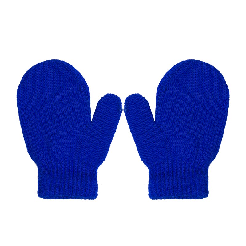 1 paar Baby Peuter Wanten Handschoenen Jongens Meisjes Winter Kinderen Cartoon Warme One Size Katoen Effen Leuke Zachte Sneeuw Buiten accessoires: Blauw