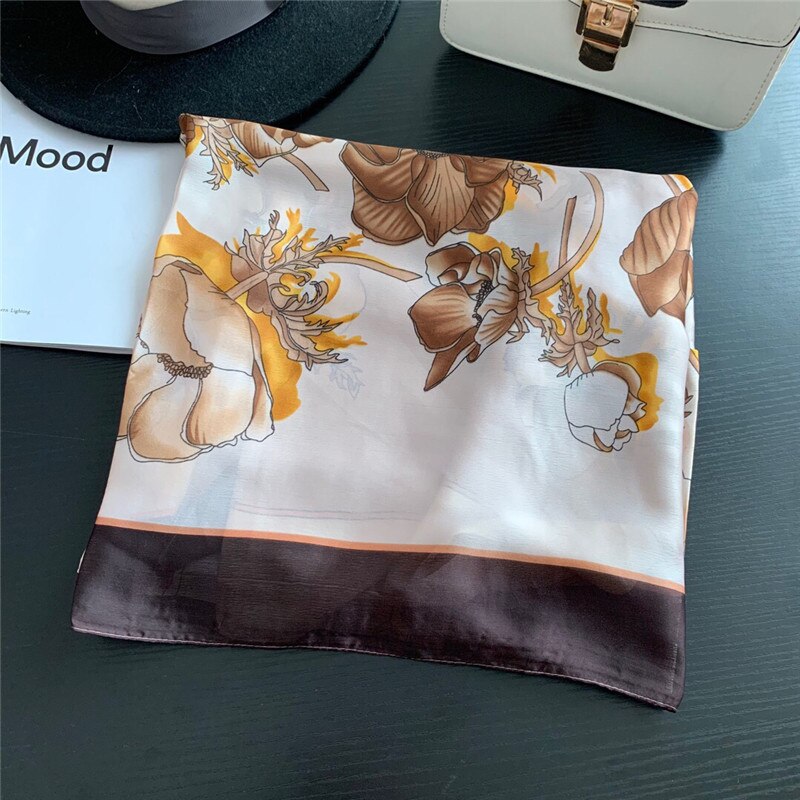 Strand sommer bufanda mujer tynn solkrem kvinner skjerf kvinnelig strandhjul skrive ut simulering silke foulard hijab skjerf sjal