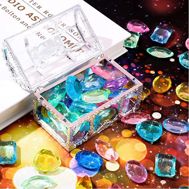 30pz pirata Tesoro caccia ragazzi ragazze gemme di diamanti multicolori giocattolo giocattoli per bambini gioielli gioielli Speelgoed Meisjes bomboniere