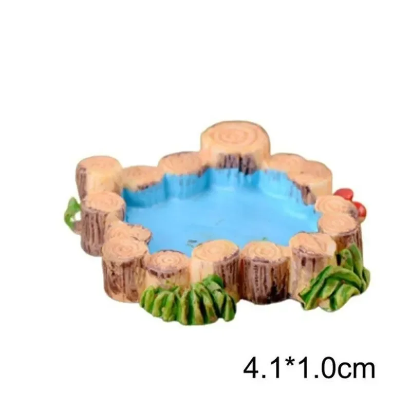 1/20 Uds Micro adorno de paisaje faro en miniatura puente de pozo de agua casa Vintage artesanía de jardín DIY Mini figuritas de decoración del hogar: Caqui oscuro