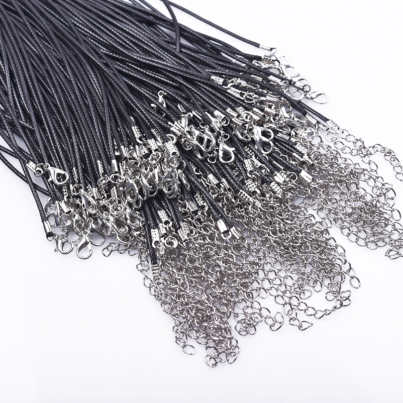 Wax Karabijn String Koord 50/55/60 Cm Lange Ketting Kettingen Voor Vrouwen Mannen Accessoires Lederen Touw diy Charms Jezelf Choker