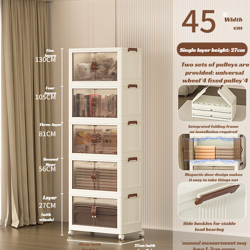 Armario plegable para el hogar, cajas de almacenamiento transparentes de plástico, cajas de almacenamiento para ropa, edredón, gabinetes de almacenamiento, gabinete de almacenamiento plegable: Raya azul y blanca