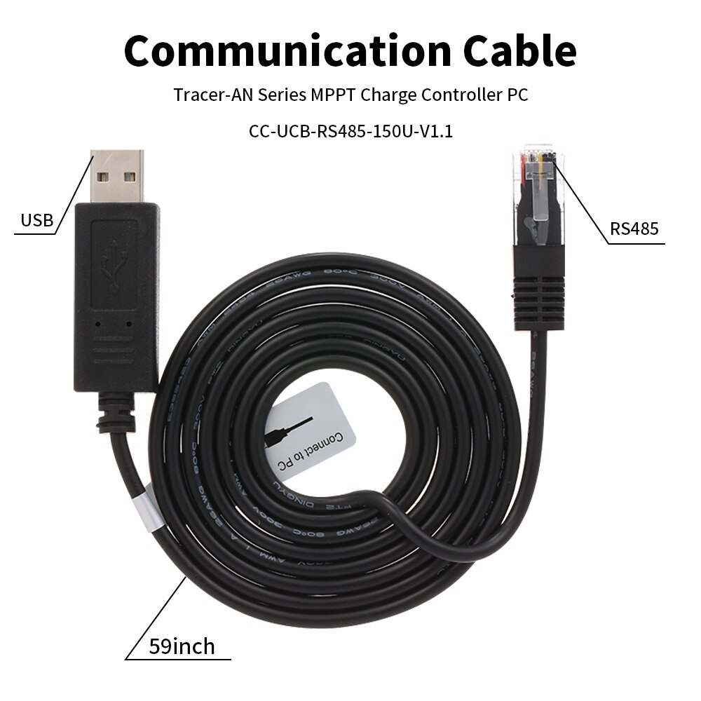 1.5m USB Communication Cable CC-USB-RS485-150U USB to PC RS485 Tracer Series Solar Charge Controller Charge Line