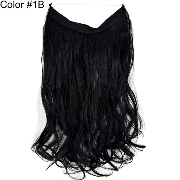 Extensions de cheveux de Halo de TOPREETY ondulent les postiches cachées par fil élastique Invisible aucune Fiber synthétique résistante à la chaleur d'agrafe TPYLW90: 1B