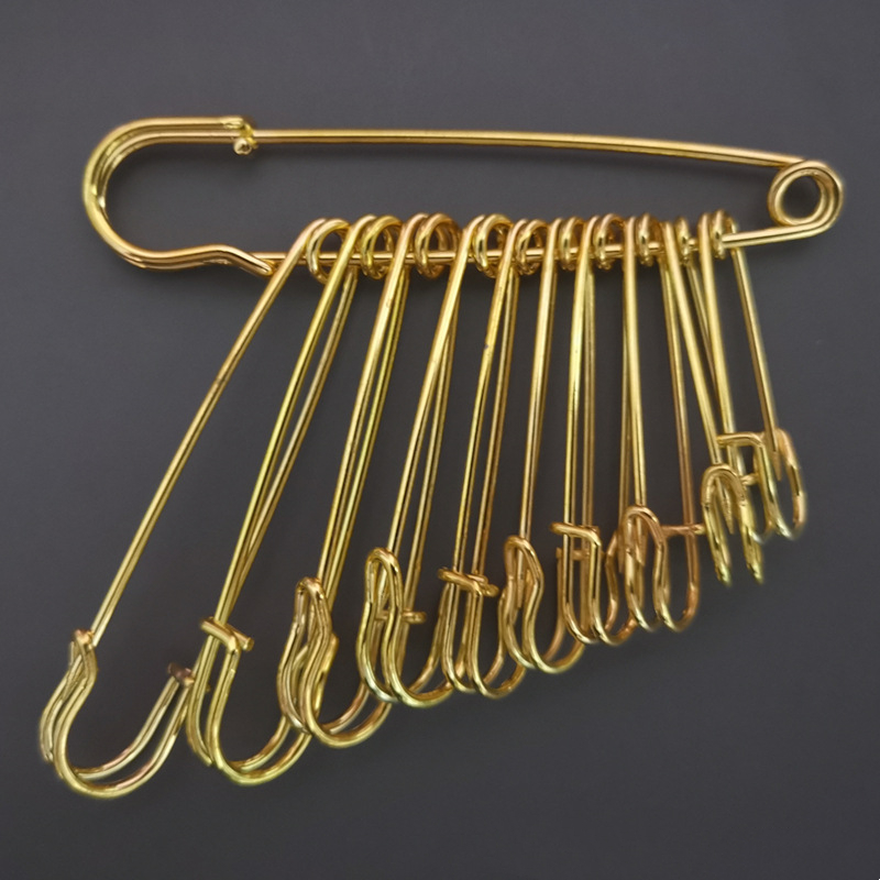 1/5/10 sztuk 10cm agrafka s spinacz robić papieru DIY narzędzie robić szycia złoty srebrny czarny brąz metalowe igły duże agrafka broszka akcesoria: S / Złota