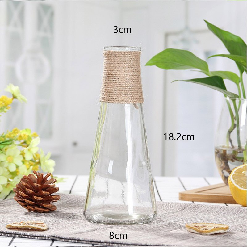 Matbord liten vas hydroponic växt glasvas dekoration rik bambu blomsterarrangemang bord blomma vas: Vas 4