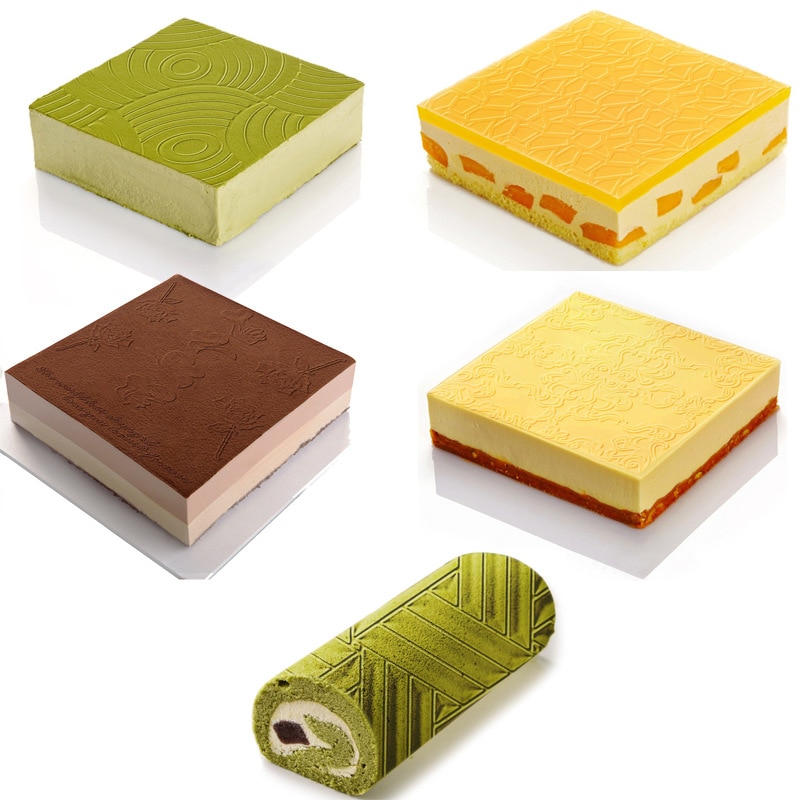 Silicone Swiss Cake Mould Yule Log Mold Large Buche Form Silicon Fondant Mat Impression Lace Moulds