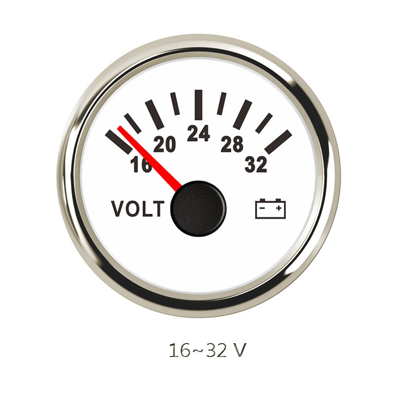 52 mm Marine Auto Voltmeter 8-16 V 18-32 V Waterproof Gauge For Motorcycle Car Boat Automobile With Red Backlight 12V 24V: WS   1632V