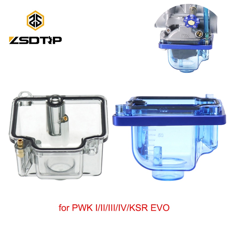 ZSDTRP-cuenco flotador de carburador PWK PZ, taza de aceite transparente con cámara Comp para PWK I/II/III PWK IV/PZ26 KSR EVO/27/30/32 carburadores