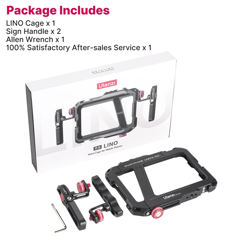 Ulanzi Lino Smartphone Cage para iPhone 16 15 14 13 12 X XR XS Max Mini/Pro/Pro Max Smartphone mango teléfono Vlog Video