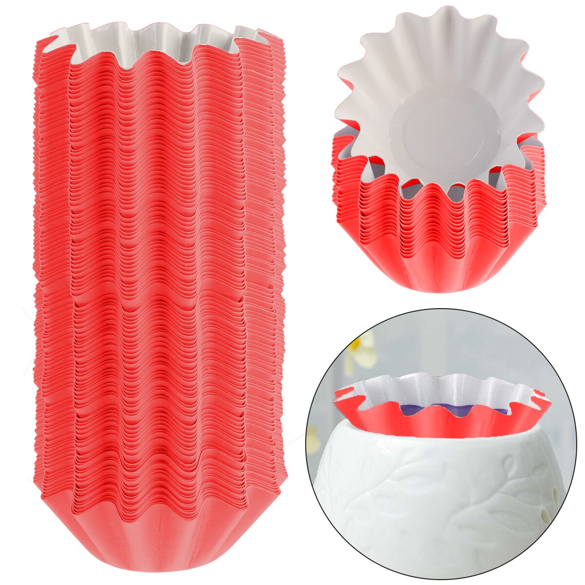 Wax Melt Warmer Liners Reusable Wax Liner Candle Popper Liner Leakproof Wax Tray for Scented Wax Electric Wax Warmers CIQ: red 100pcs