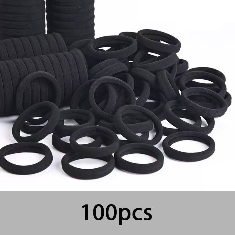 Gomas elásticas para el pelo para niña y mujer, cintas desechables coloridas para el pelo, lazos para el pelo para niña y mujer, 100 piezas: Gris