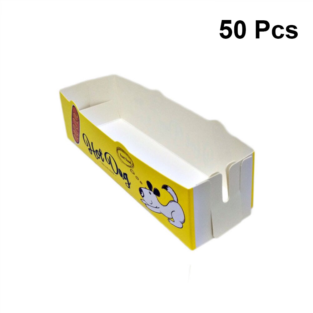 50 Pcs Voedsel Dienblad Coating Snack Open Doos Frieten Doos Voor Caterers Hondenvoer Vrachtwagens Restaurants