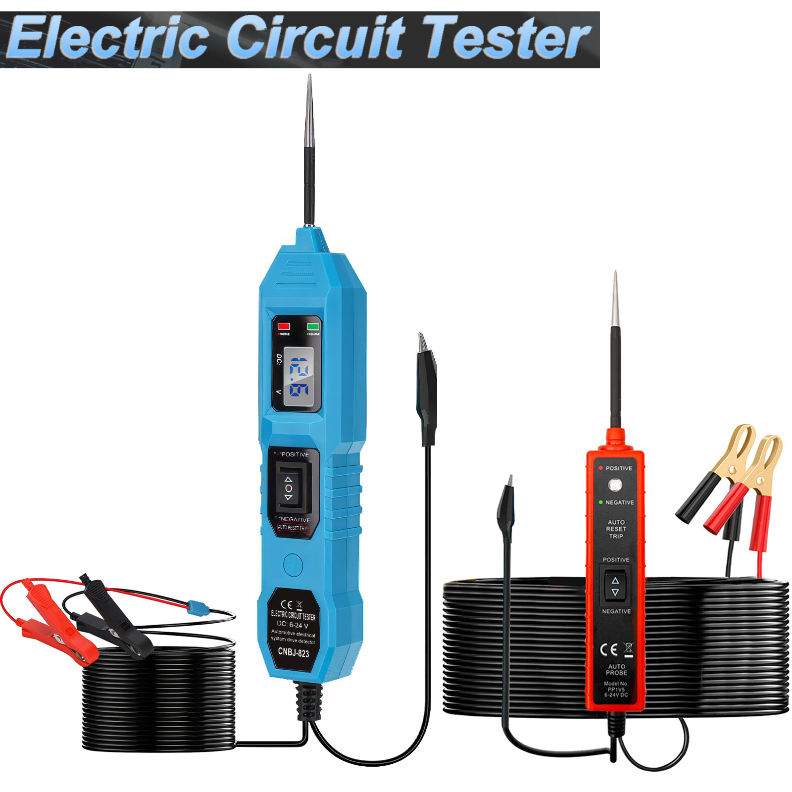 Probador de circuito eléctrico automotriz, probador de sistema eléctrico de coche, probador de circuito de automóvil con interruptor de alimentación, diagnóstico de vehículo