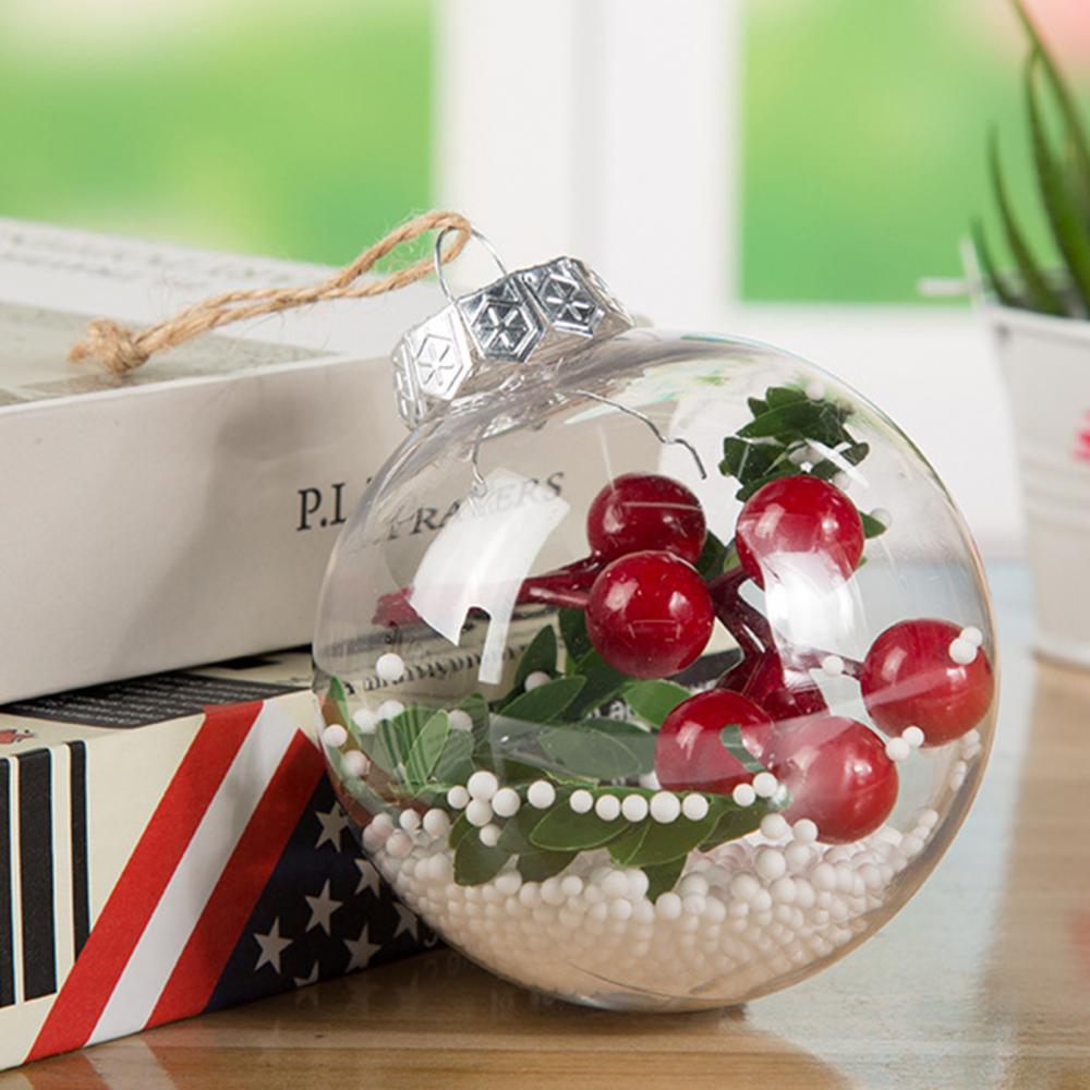 Transparent Plastic Hollow Ball Hanging Pendant Christmas Tree Ball Hanging Ornament Bubble snow scene DIY Decoration