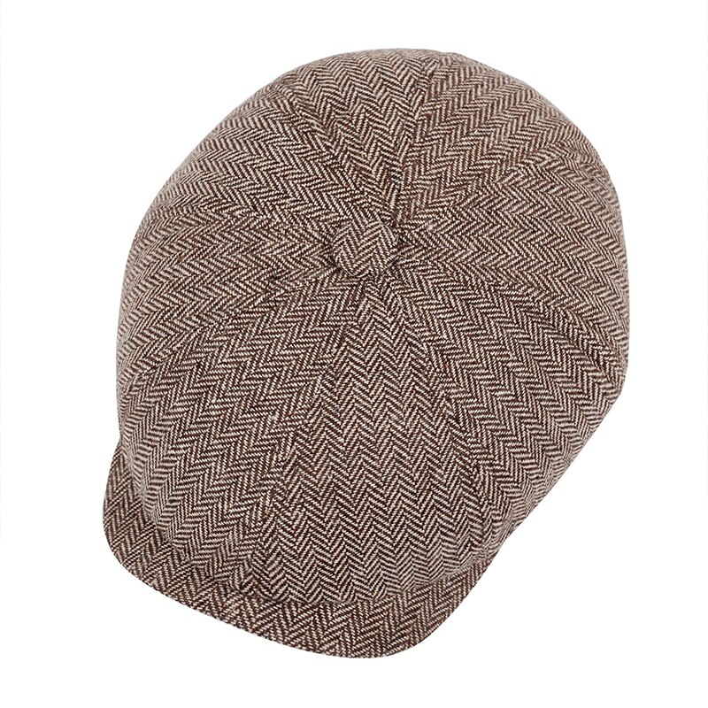 Tweed bomuld 8 styk sort sildeben newboy cap herre klassiske 8- quarter panel style flad caps dame baret hat