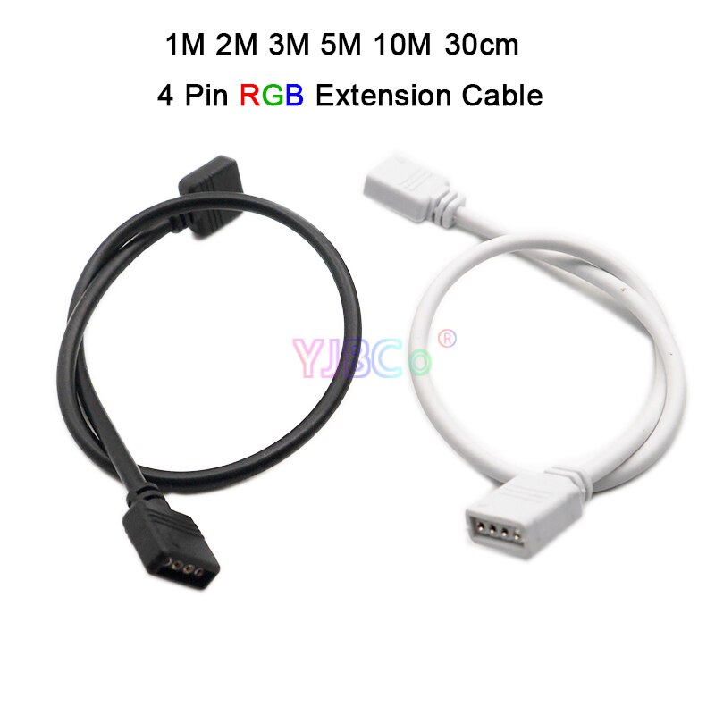 1pcs 30CM 1M 2M 3M 5M 10M long 4 PIN RGB LED Strip Extension Cable Connector cord Wire with 4pin connection for RGB Lights Tape