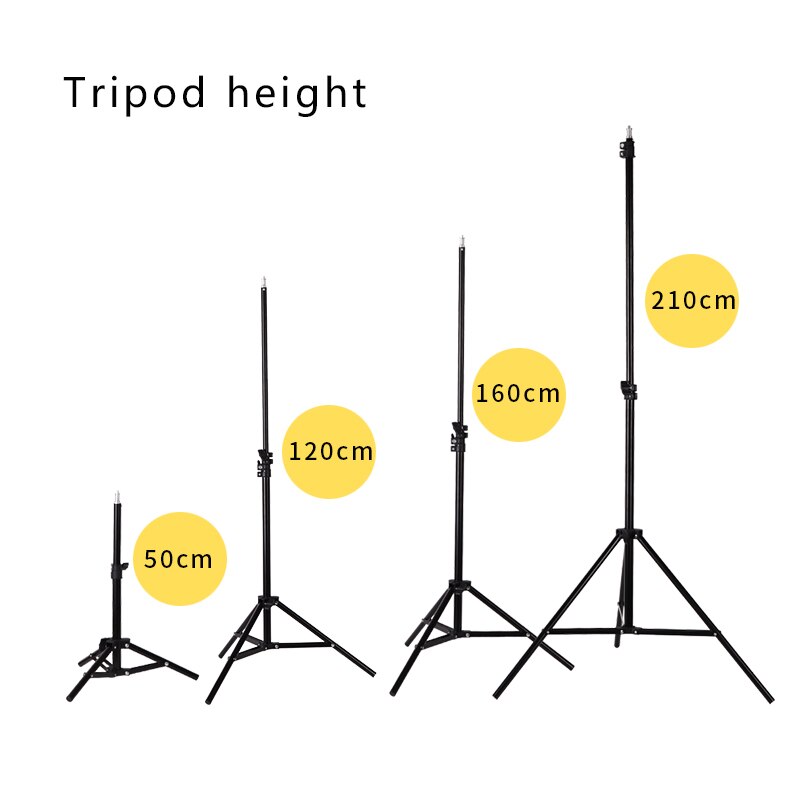 50/160/200CM Photography Studio Adjustable Light Stand Photo Tripod With 1/4 Screw Head For Flash Umbrellas Reflector Lighting