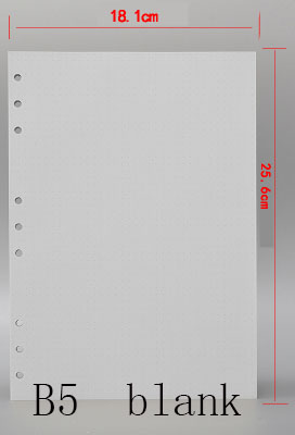 A4 B5 45 sheets monthly/weekly/TO DO filofax paper, planner papers refills, A4 Engineering drawing paper: B5 blank
