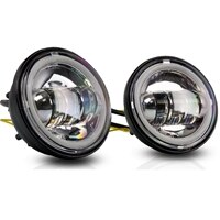 Motorrad 7 zoll Moto LED Scheinwerfer mit 4-1/2 "4,5 zoll LED Hilfs Nebel Vorbei Licht Lampe für harley touren Electra gleiten: Chrom A 4.5Zoll
