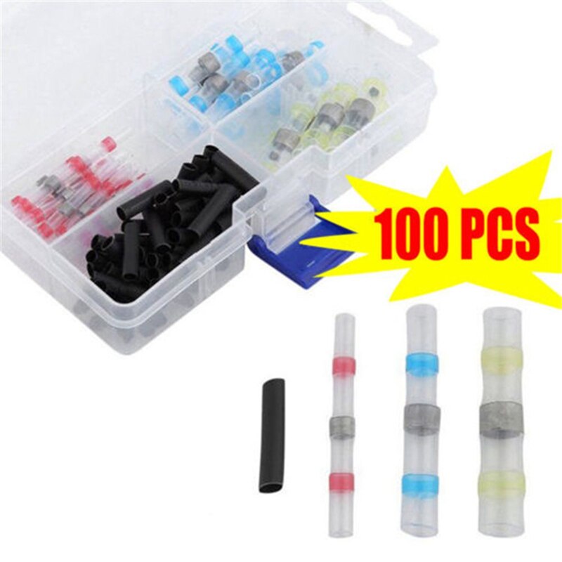 100PCS Waterproof Solder Ring Solder Ring Heat Shrinkable Tube Combination Heat Shrinkable Tube Take Over Waterproof Terminal